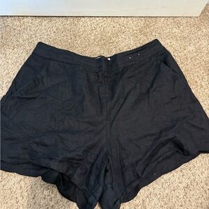 Abercrombie & Fitch Black Linen Shorts A&F Linen Collection Size 32